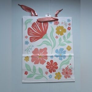 Floral Gift Bag with Ribbon Handles